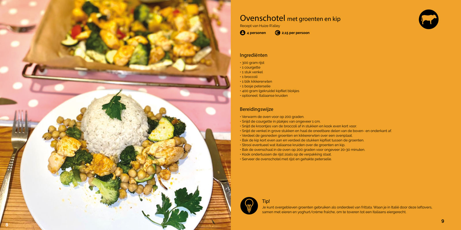 Voedselbank Twente Oost: Nieuws: Gratis handig Kookboekje: Recept ovenschotel met kip