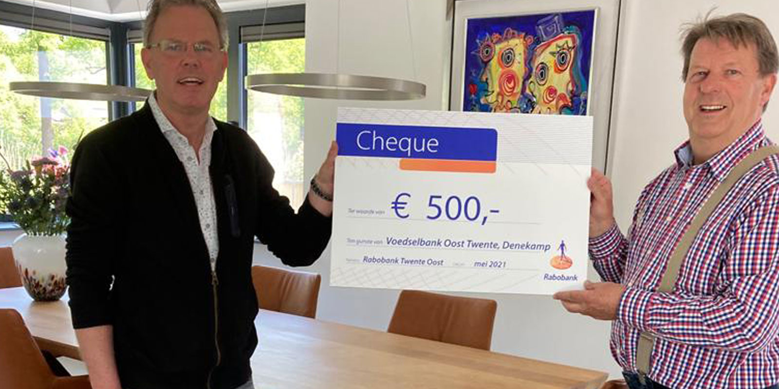 Voedselbank Twente Oost: Nieuws: Jubileumgift namens de Rabobank Oost Twente in Denekamp