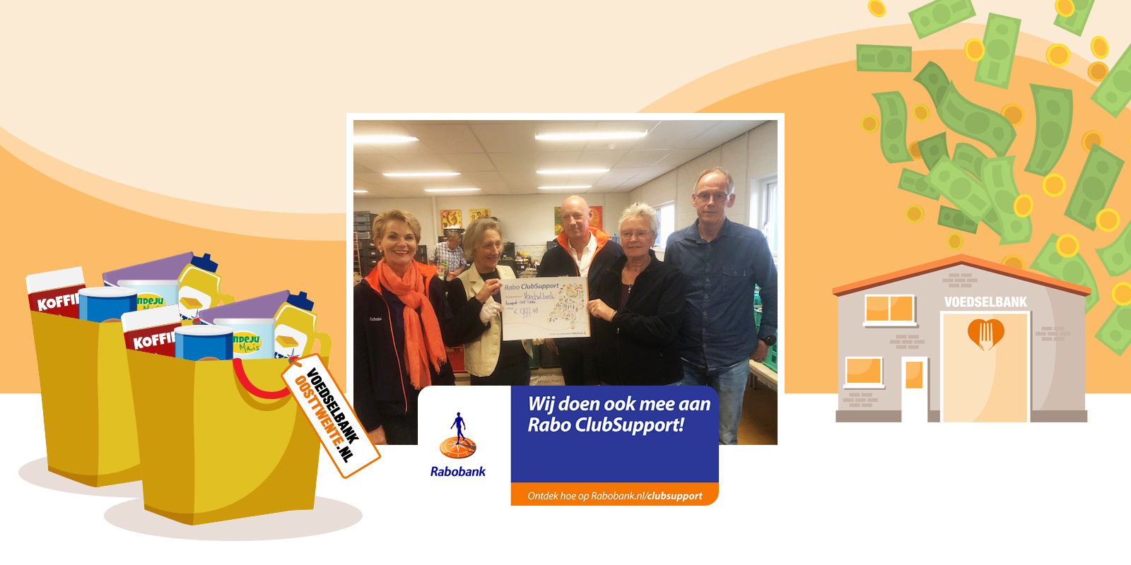 Rabo ClubSupport cheque voor Voedselbank Oost Twente