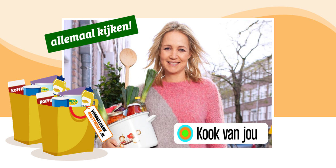 Kook van jou! TV programma waar de voedselbanken centraal staan. Yvon Jaspers kookt met voedselbank cliënten.